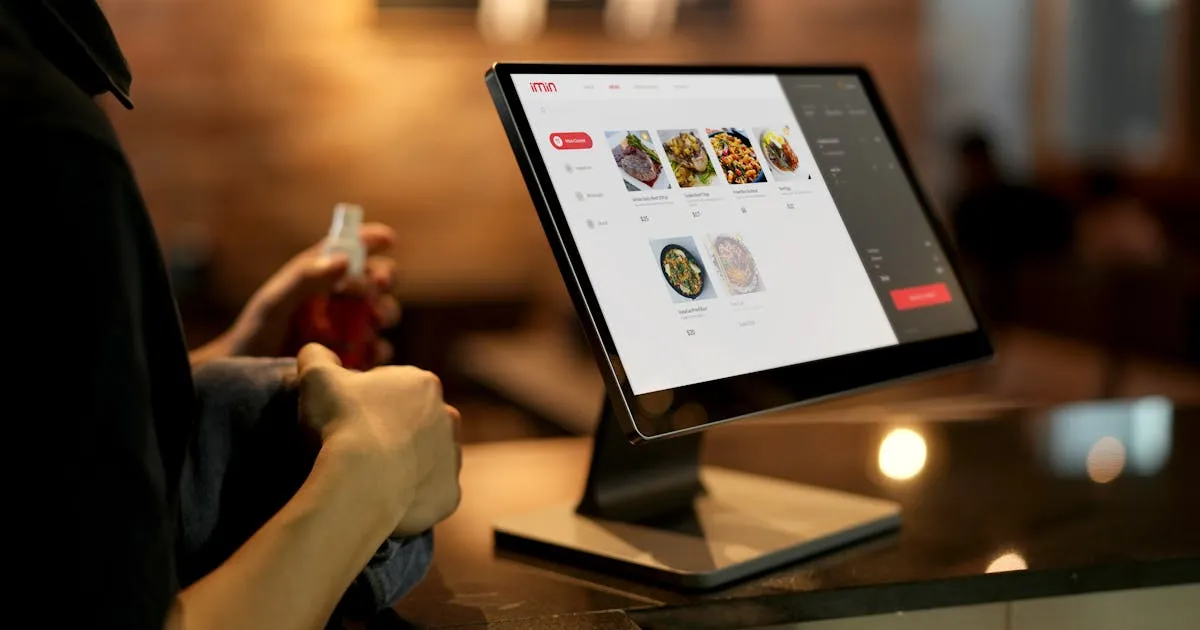 Touchscreen-Bestellsystem in einem Restaurant